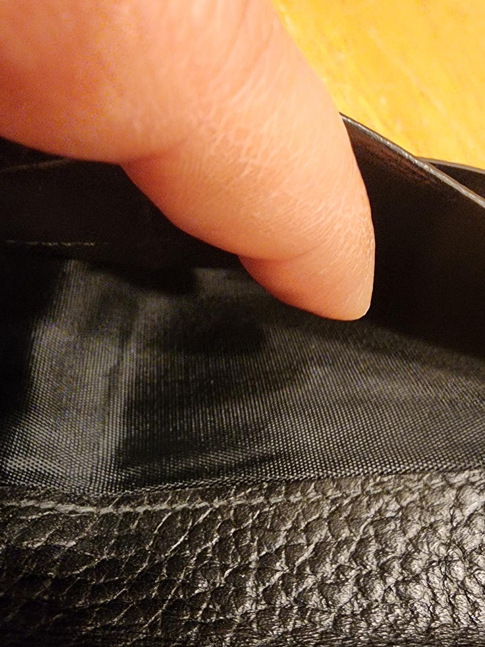 black leather Celine long wallet featuring an embossed Triomphe logo.  - Picture 9 of 16